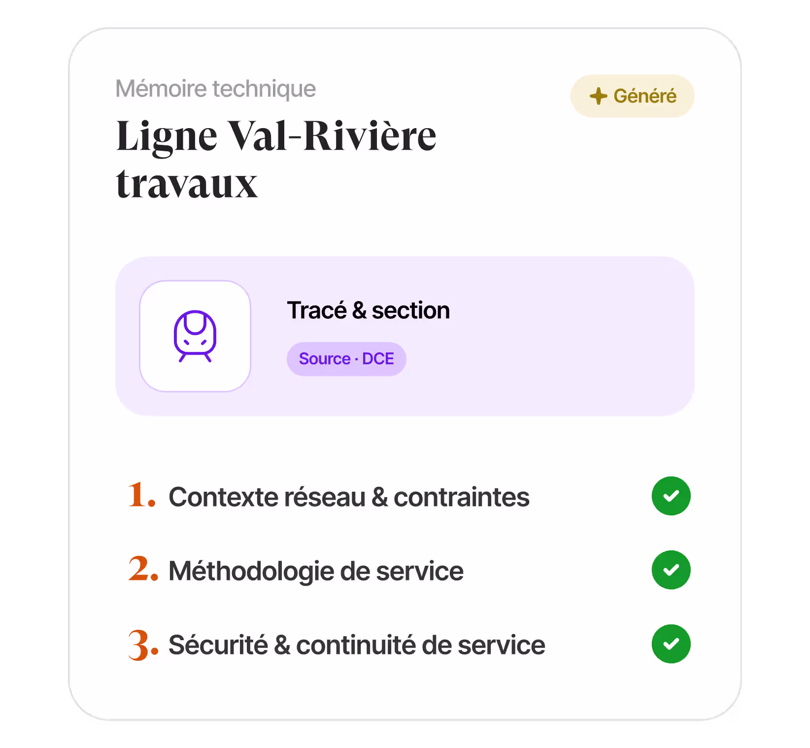 Interface de rédaction IA affichant une section engagements écoresponsables avec suggestions de l'IA