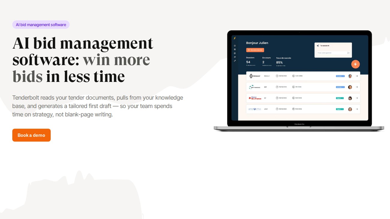 AI Bid Management Software — Win More Bids | Tenderbolt